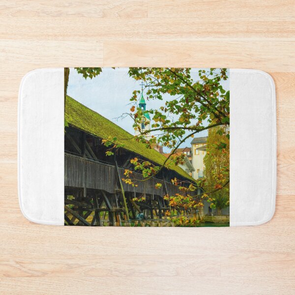 Item preview, Old Town and the Historical Covered Wood Bridge Holzbrucke over River Aare designed and sold by Mats Silvan.