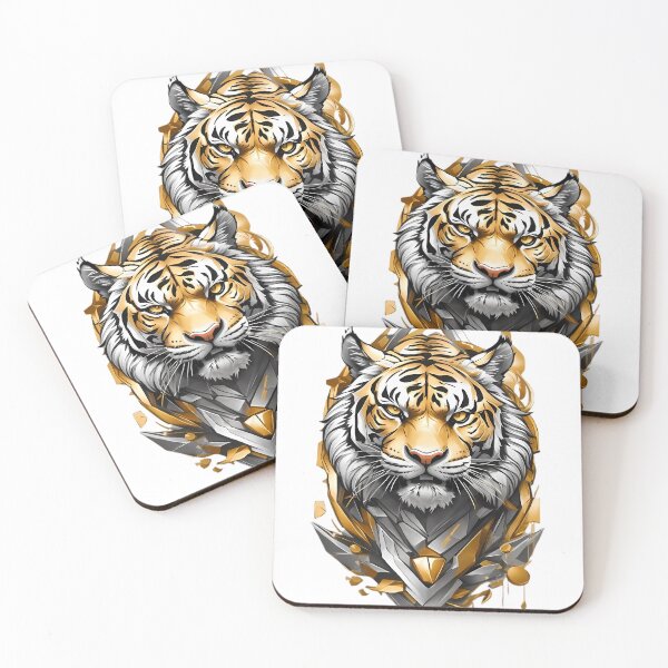 Item preview, Majestic Tiger Emblem: Gold and Silver Art designed and sold by Vesto Royal.