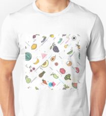 Fruits and vegetables pattern memphis style Unisex T-Shirt