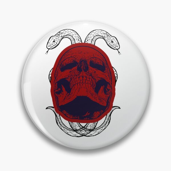 Item preview, "Diseño de calavera roja con dos serpientes: obra de arte llamativa y audaz" designed and sold by MagicInk2000.