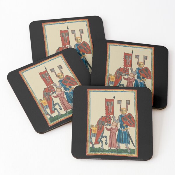 Item preview, Knight and Squire, 14th Century Medieval Art designed and sold by Cat Lady Designs.
