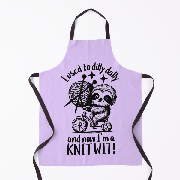 Item preview, Dilly dally knit wit - cute sloth on bicycle designed and sold by EvergreenWhimsy.