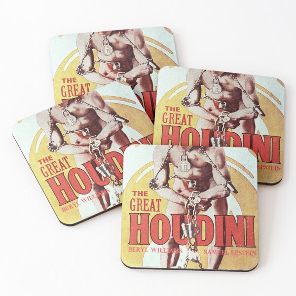 Item preview, Vintage Harry Houdini Magic Poster art designed and sold by Vintage Designs +.