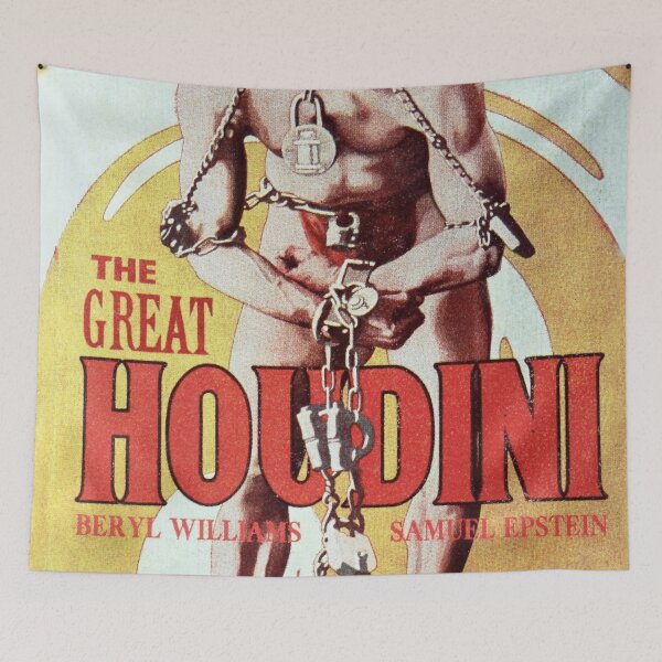 Item preview, Vintage Harry Houdini Magic Poster art designed and sold by Vintage Designs +.