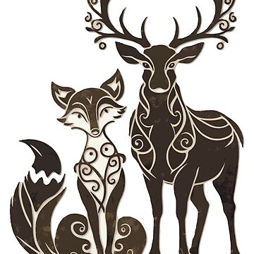 Artwork thumbnail, Vixen With Stag fox and buck deer by Vixen-Games