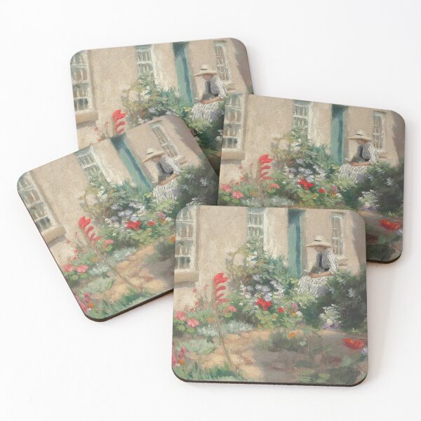 Item preview,  a woman reading in a garden -  Harold C Harvey designed and sold by Vintage Designs +.