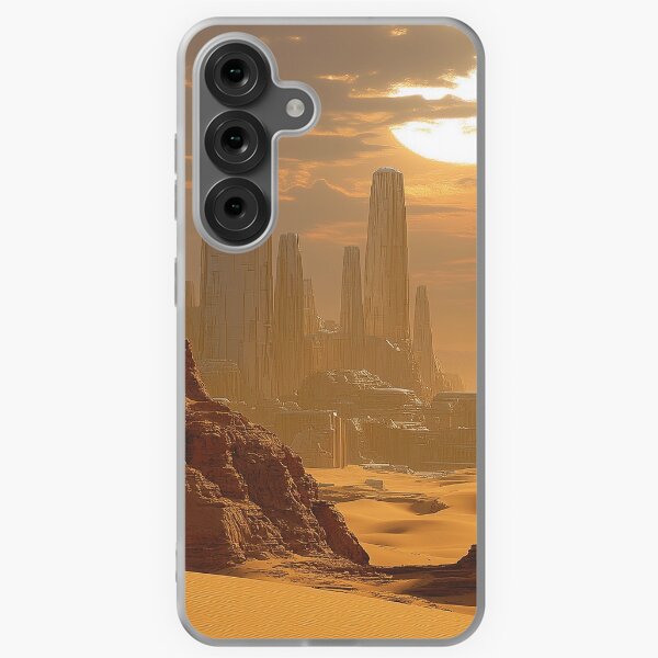 Item preview, Futuristic city under a golden storm  style Dune designed and sold by Mateo Balagio.