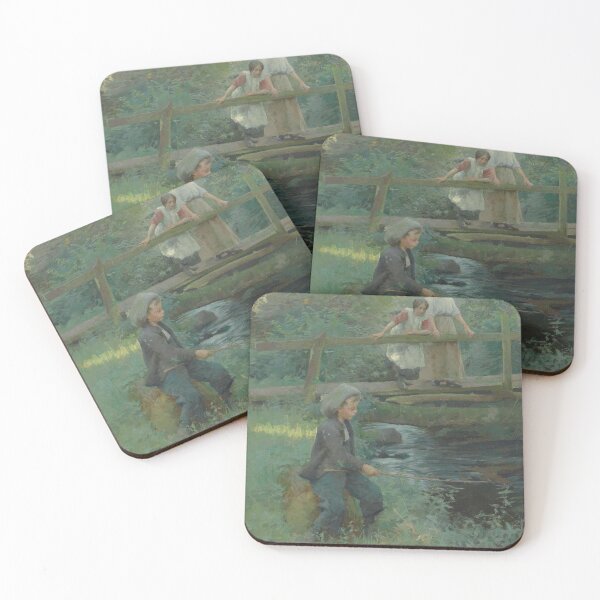 Item preview,  fishing by a woodland stream - Harold C Harvey designed and sold by Vintage Designs +.