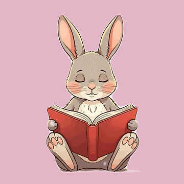 Artwork thumbnail, Pink Textile Reading Rabbit by wintervsfall