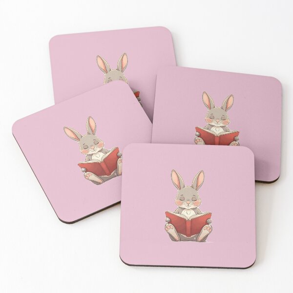 Item preview, Pink Textile Reading Rabbit designed and sold by wintervsfall.