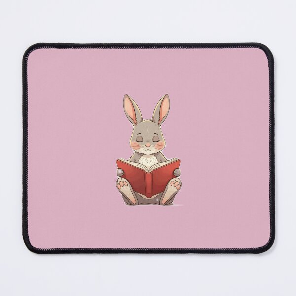 Item preview, Pink Textile Reading Rabbit designed and sold by wintervsfall.