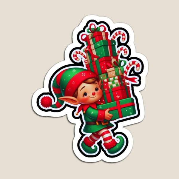 Aperçu de l'œuvre Lutin de Noël avec cadeaux : édition festive créée et vendue par MxDesign-RJ.