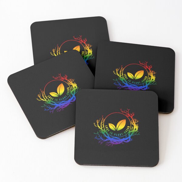 Item preview, Love Is Plant-Based, Classic pride flag graphic, Vegan day slogan, World Vegan Day, vegan pride, vegetarian, Veggies, Tree Hugger, Nature lover, designed and sold by PrideBeProud.