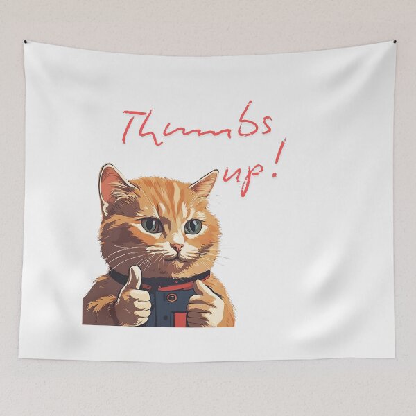 Item preview, thumbs Up Cat designed and sold by DesignByMalwina.