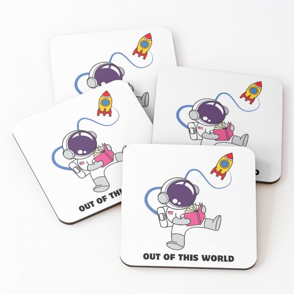 Item preview, Astronaut reading in space with phrase: Out of this world designed and sold by mysummerland.
