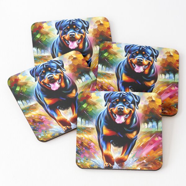 Item preview, Rottweiler Dog Portrait Acrylic Art Print Pet Portrait Gifts for Dog Lovers designed and sold by Puppy Puzzles Plus.