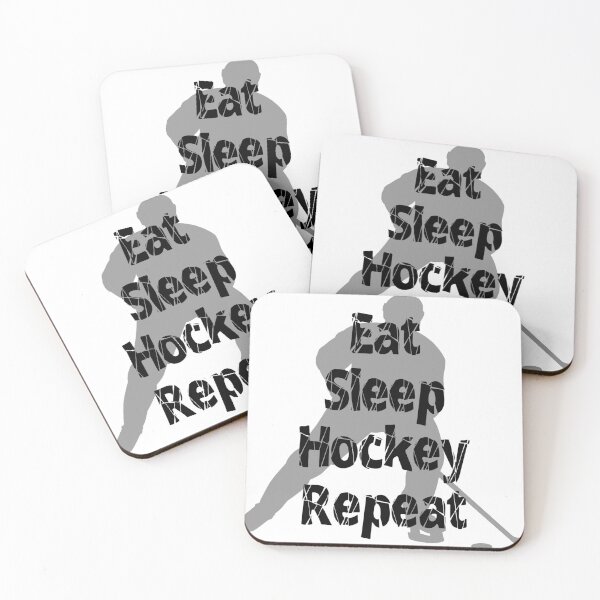 Item preview, Eat Sleep Hockey Repeat (for light colour clothing) designed and sold by wyattsmommy.