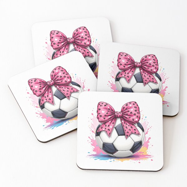 Item preview, soccer ball white pink bow  designed and sold by jkrphoto.