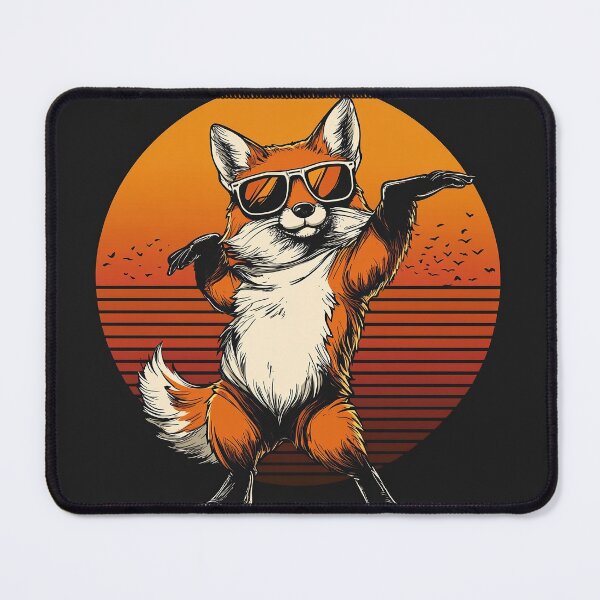 Item preview, A Cute Gift for Fox Lovers Stylish Fox with Glasses Dancing at Sunset designed and sold by KrisArtZone.