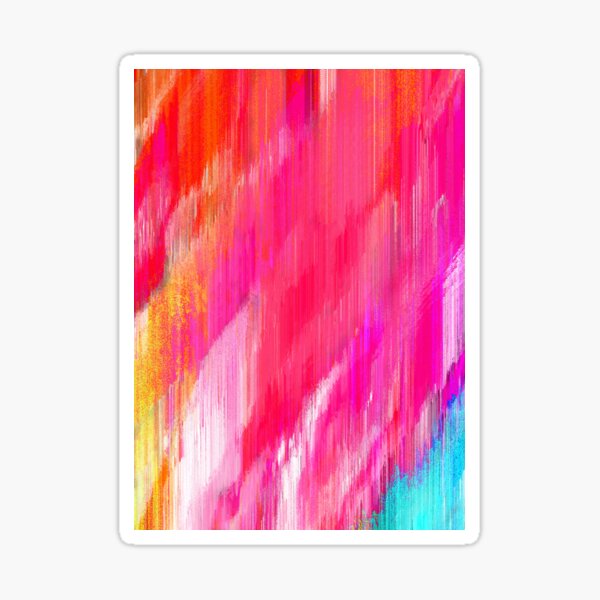 Warm Sunsets Abstract Evaporation Glitch Art Sticker