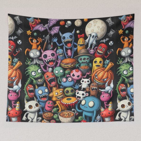 Item preview, SPOOKY FUNNY CREEPY CUTE RANDOM UNIQUE MONSTERS FOOD ART #4 designed and sold by Arts4U.
