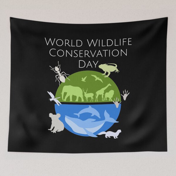 Item preview, World Wildlife Conservation Day Silhouette Nature Design designed and sold by EarthArtDesigns.