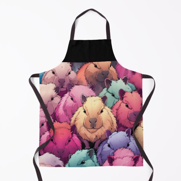 Item preview, Pastel multicolor capybaras as vector minimal style pattern designed and sold by EmeraldeaArt.