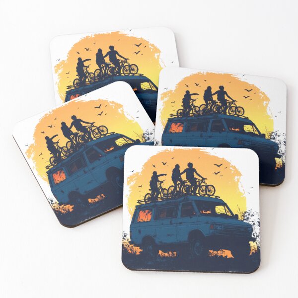 Item preview, Family unloading bicycles from camper van roof for outdoor adventure designed and sold by Jasava Shop.
