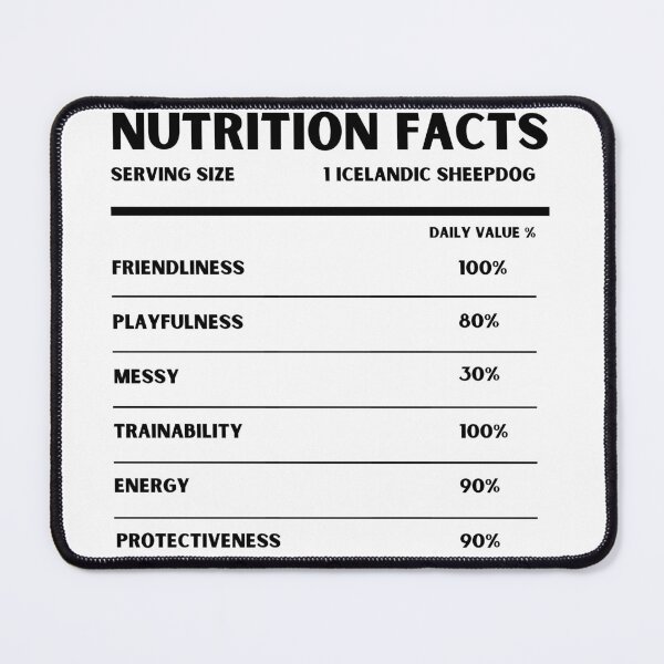 Item preview, Icelandic Sheepdog Nutrition Fact Sheet Sticker designed and sold by bredbydesign.