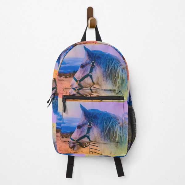 Item preview, Magical White Horse under Rainbow Sunset designed and sold by Yogibear & Rachelle .