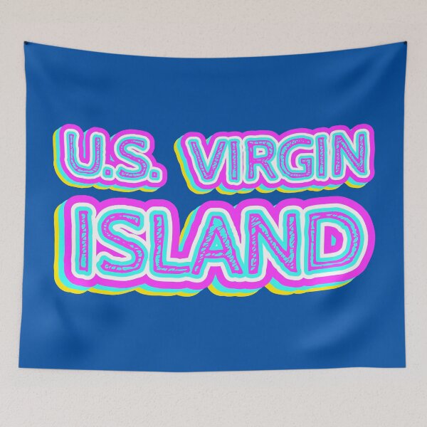 Item preview, U.S. Virgin Islands Beach Retro Typography designed and sold by ArtNoveltee.