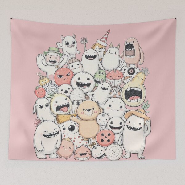 Item preview, MINIMAL CLEAN AESTHETIC CUTE SIMPLE DRAWING MONSTERS ART #7 designed and sold by Arts4U.