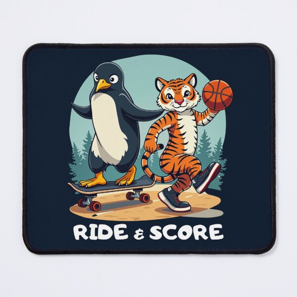 Item preview, Penguin and Tiger who love skateboarding and basketball designed and sold by OMG Outfits .