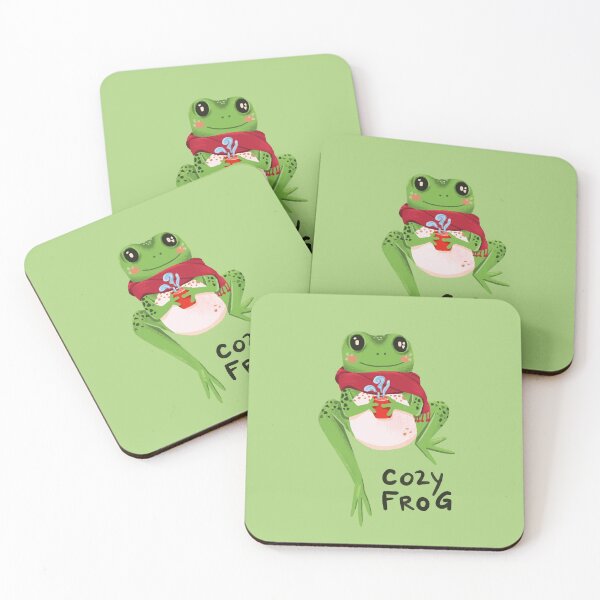 Item preview, Cozy Frog with Hot Chocolate – Cute Relaxing Amphibian Art designed and sold by Chigurena.