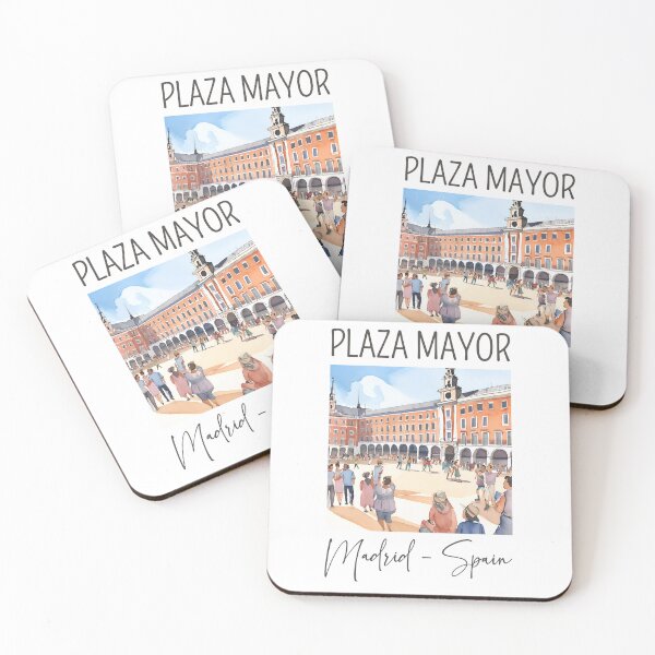Item preview, A Watercolor Design of Plaza Mayor in Madrid - Spain  designed and sold by Sketch-Shack.