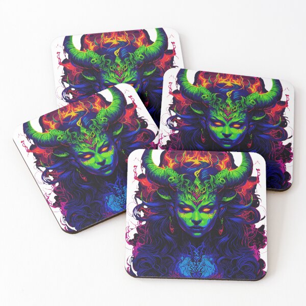 Item preview, demonic lilith halloween rainbow witch goddess print designed and sold by Liliths-Closet.