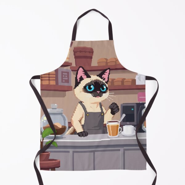 Item preview, Pixel Siamese Barista designed and sold by NaturePixel.