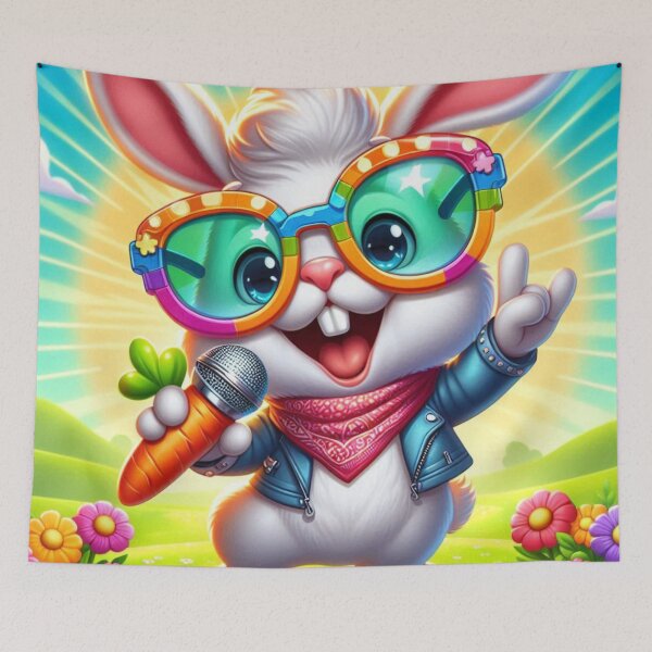 Item preview, Playful Bunny happy Rock Singer Rainbow Spring designed and sold by Yas_oma.