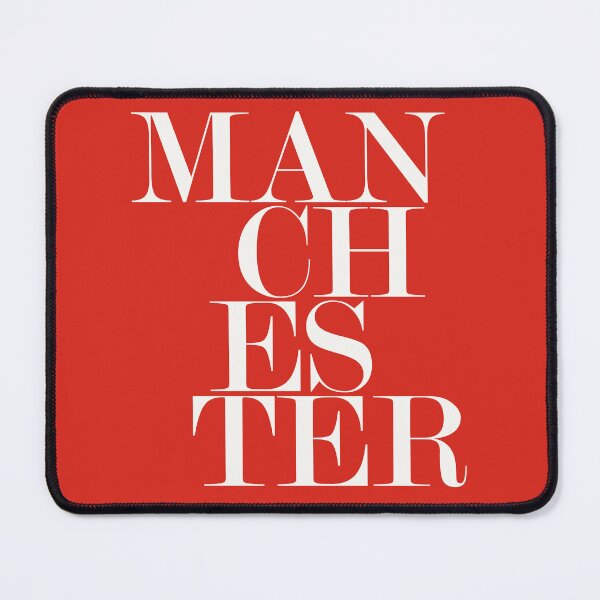 Item preview, Manchester UK City Red Typography Minimalist Artwork designed and sold by kakarikihill.