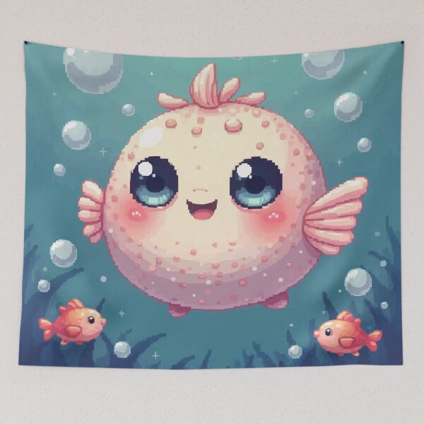 Item preview, Pixel Pufferfish A Spiky Surprise designed and sold by NaturePixel.