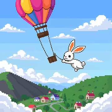 Artwork thumbnail, Pixel Rabbit’s Balloon Ride by NaturePixel