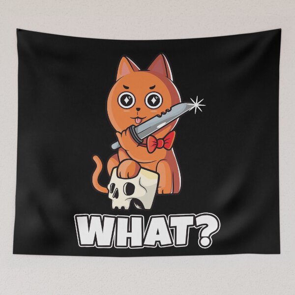 Item preview, What Cat, Murderous Cat With Knife designed and sold by messy-nessie.