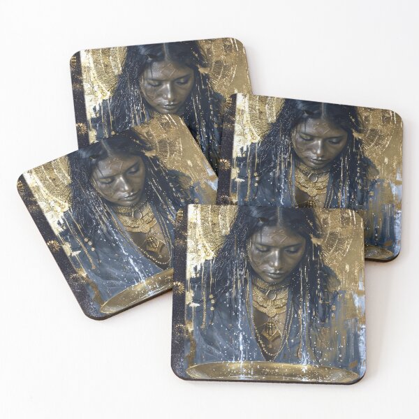 Item preview, Taino Goddess Atabey Surreal Gold Art designed and sold by All Souls Dream.