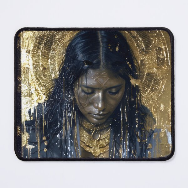 Item preview, Taino Goddess Atabey Surreal Gold Art designed and sold by All Souls Dream.