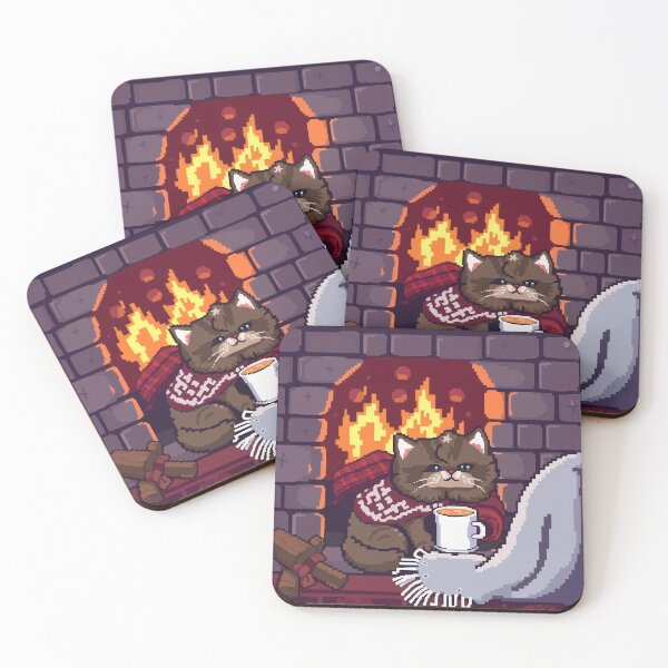 Item preview, Pixel Cozy Cabin Cat designed and sold by NaturePixel.