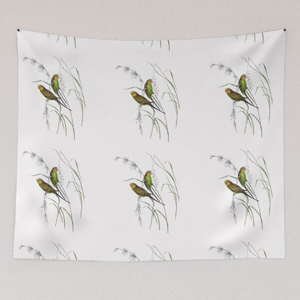 Aperçu de l'œuvre Deux oiseaux verts créée et vendue par VintageArtByIda.