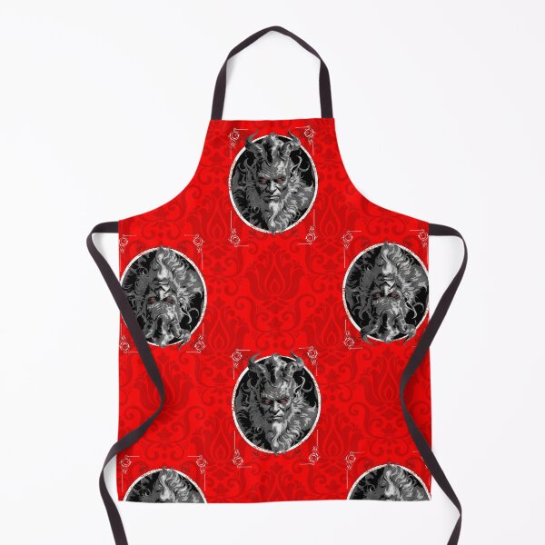 Item preview, ominous christmas krampus red damask designed and sold by Gossip Rag.