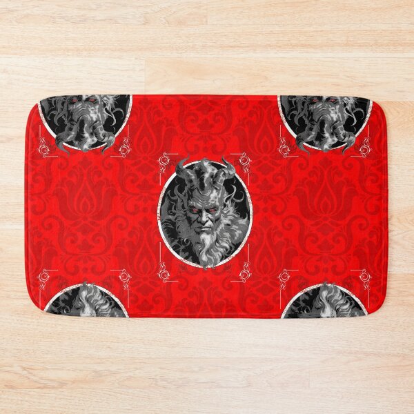 Item preview, ominous christmas krampus red damask designed and sold by Gossip Rag.