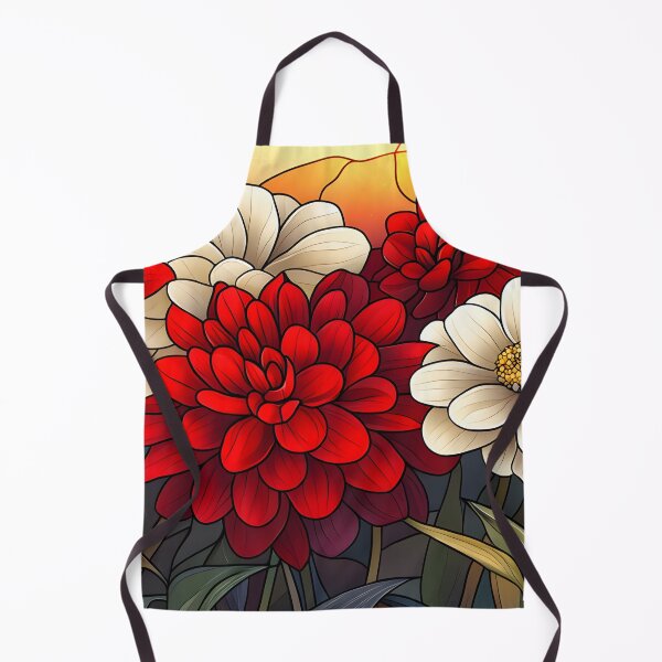 Item preview, Stained Glass of Red White Floral Harmony designed and sold by Cozirlax.