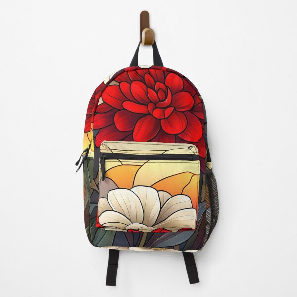 Item preview, Stained Glass of Red White Floral Harmony designed and sold by Cozirlax.
